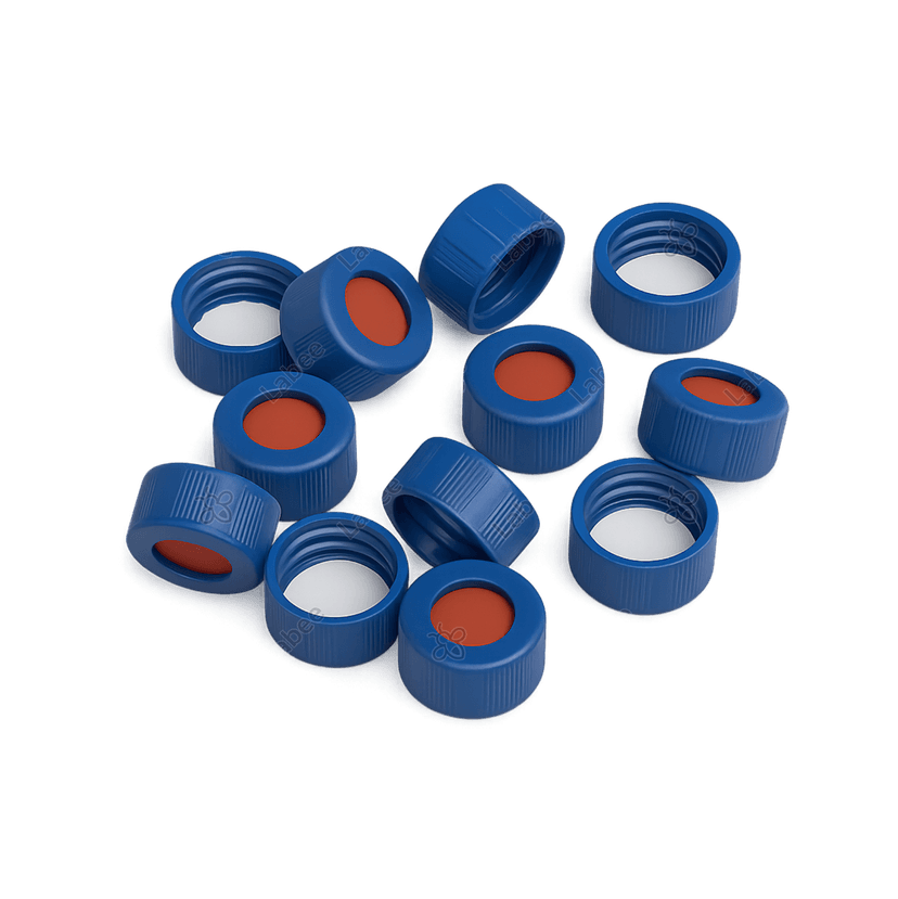 Nắp vặn Vial 2ml, màu xanh 9-425, septa không rãnh 9mm Red PTFE/White Silicone 1mm - VICO SCIENCE - ảnh 3