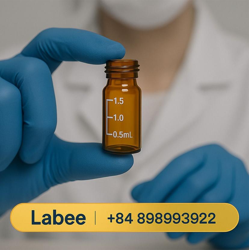 Chai thủy tinh Vial 2ml, 12x32mm đáy phẳng 9-425 lọ vặn ren with Label - VICO SCIENCE - ảnh 4