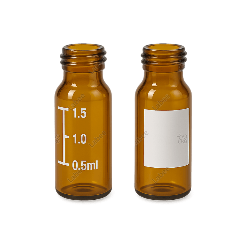 Chai thủy tinh Vial 2ml, 12x32mm đáy phẳng 9-425 lọ vặn ren with Label - VICO SCIENCE - ảnh 2