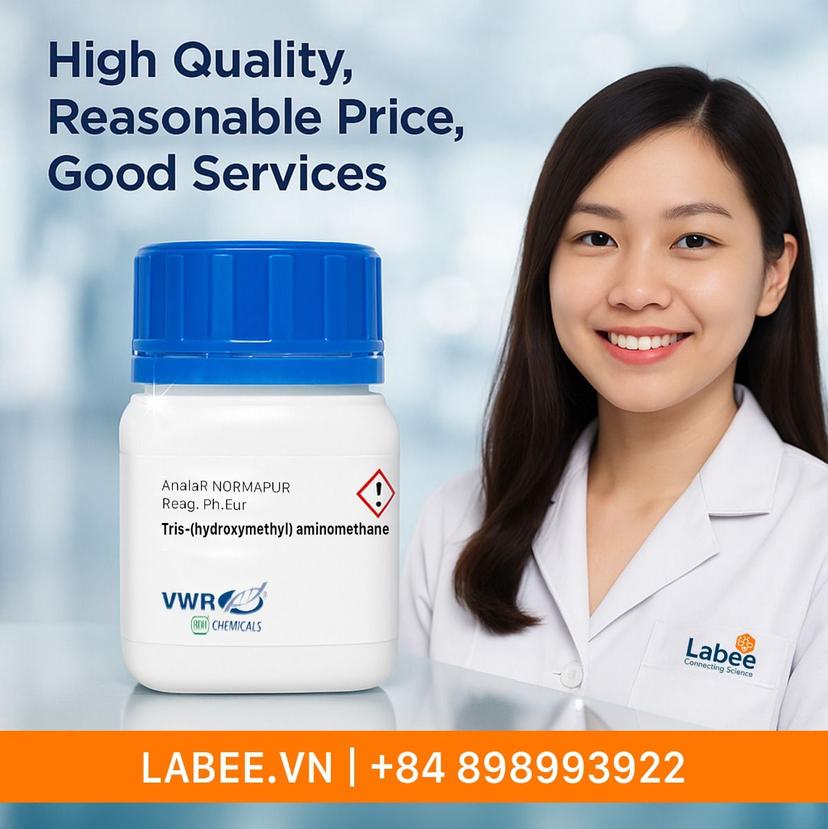 Hóa chất Tris(hydroxymethyl)aminomethane (TRIS, Trometamol) 99.8-100.5%, AnalaR NORMAPUR® analytical reagent - VWR - ảnh 1