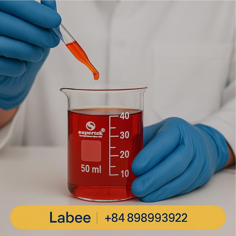 Cốc thủy tinh thấp thành, có mỏ, chia vạch trắng, ISO 3819 - SUPERTEK - ảnh 2