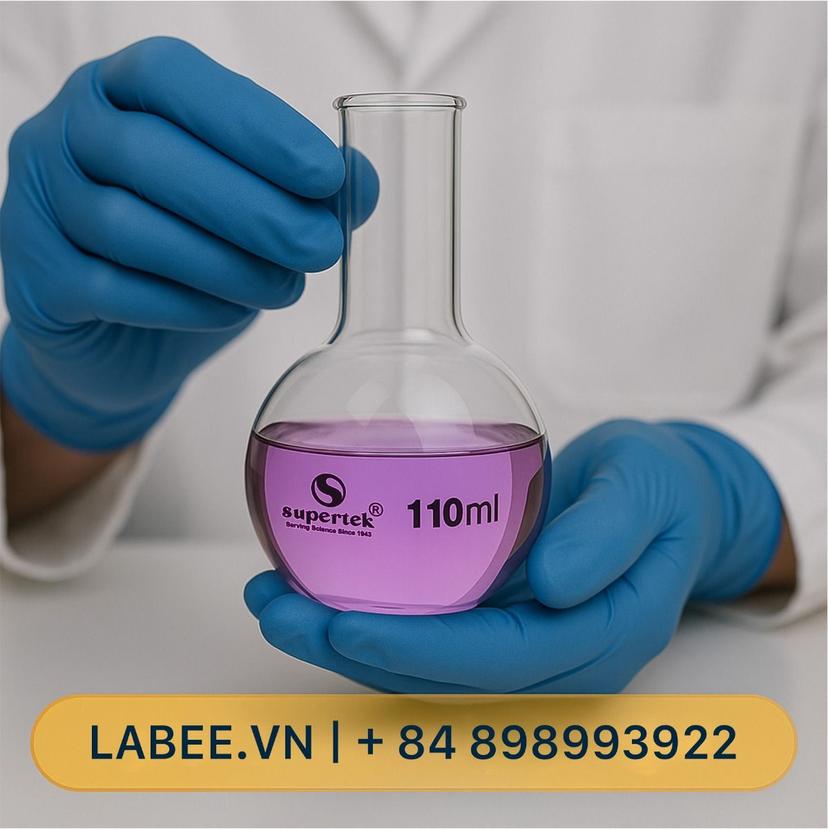 Bình cầu đáy phẳng, ISO 1773, vạch trắng - SUPERTEK - ảnh 2
