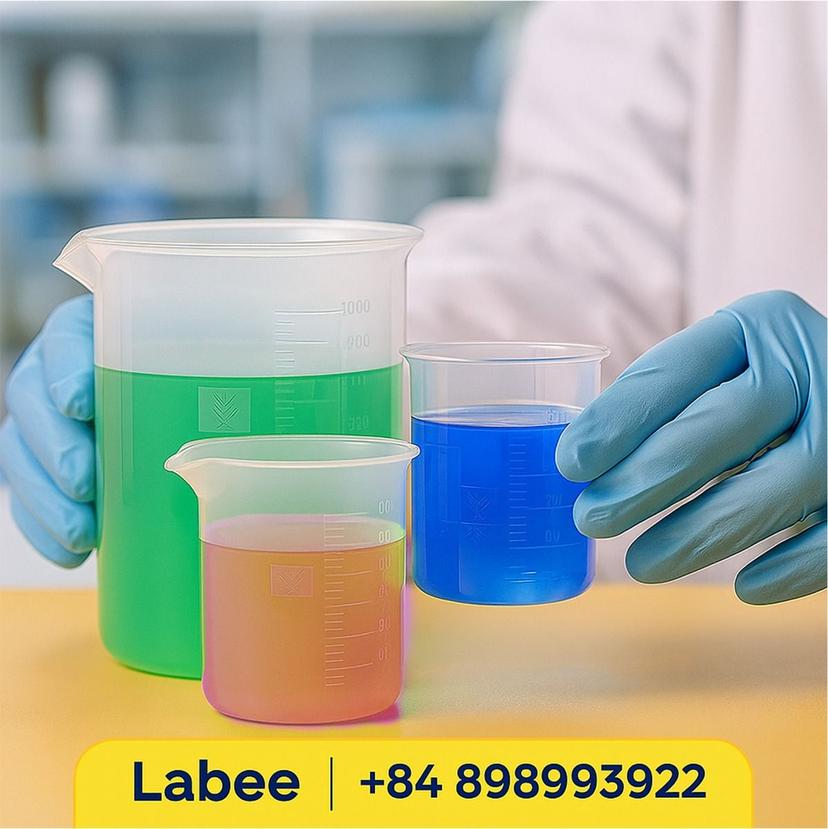 Cốc nhựa vạch trắng, PP Beaker - Supertek - ảnh 2