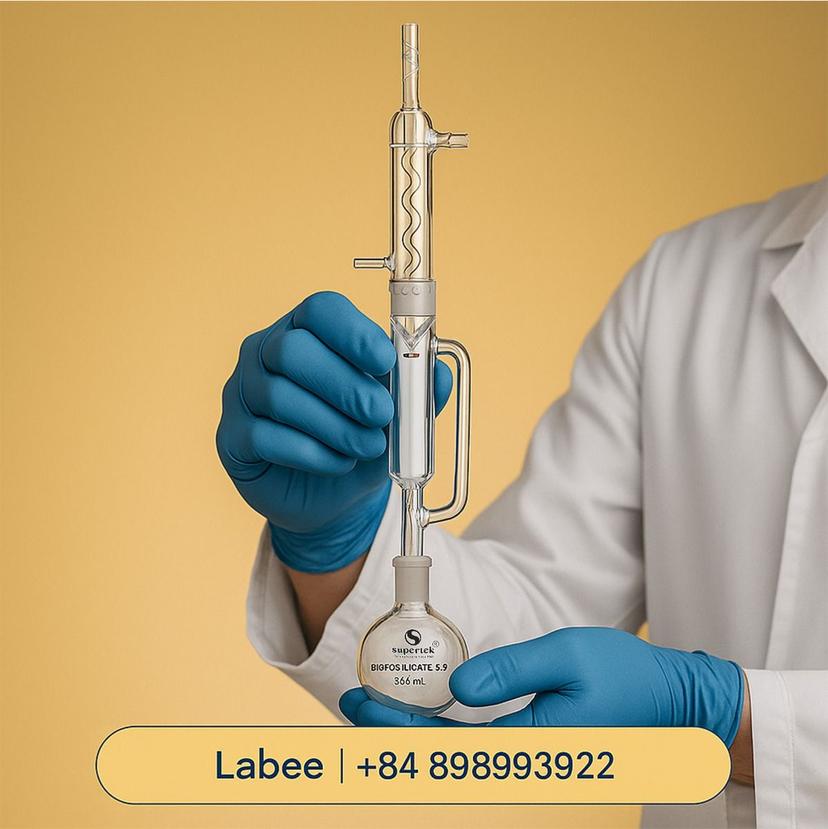 Bộ chiết Soxhlet, gồm bình chiết cổ 29/32 – ống chiết – ống sinh hàn, nối thủy tinh - SUPERTEK - ảnh 2