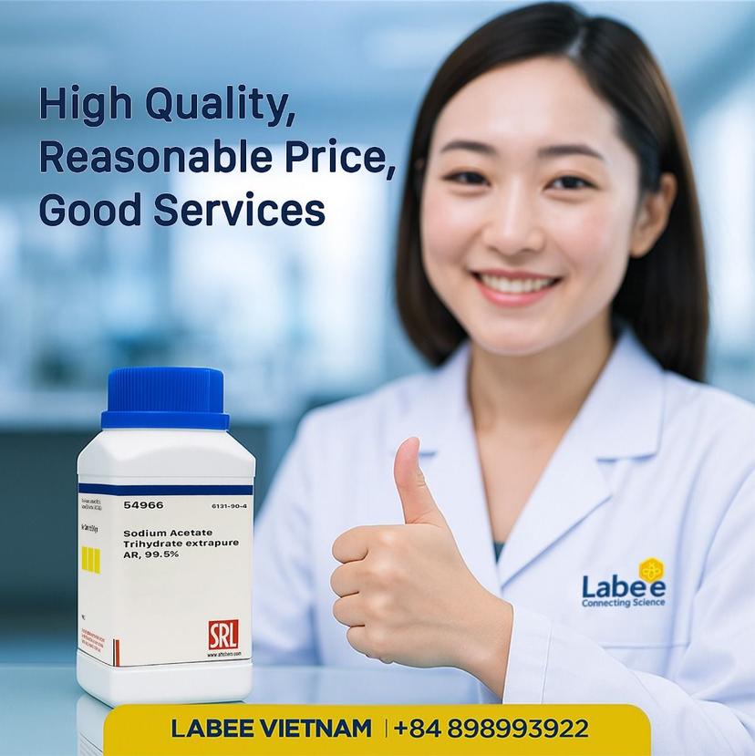 Hóa chất Sodium Acetate Trihydrate extrapure AR, 99.5% - SRL - ảnh 1