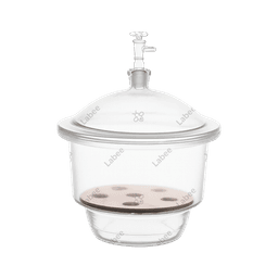 Bình hút ẩm có vòi Desiccator, Vacuum Neutral Glass With Porcelain Plate - Supertek