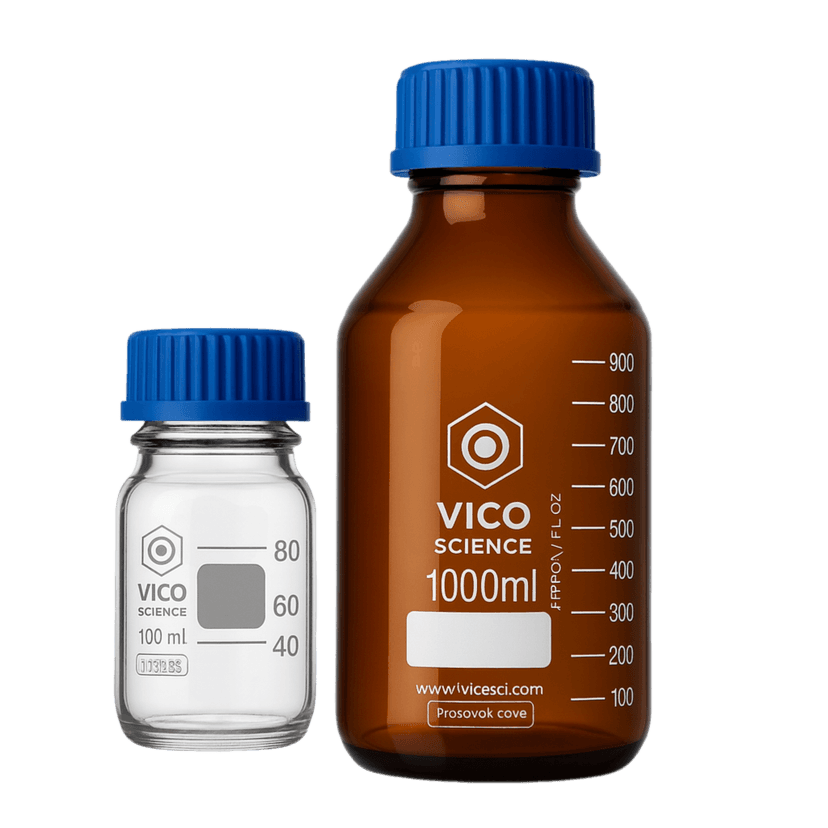 Chai thuỷ tinh nắp vặn xanh - VICO SCIENCE - ảnh 1