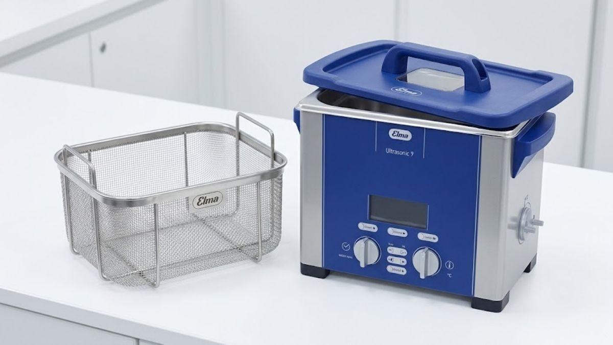 Giỏ đựng inox SUS304 và nắp đậy chống ồn của bể siêu âm Elma