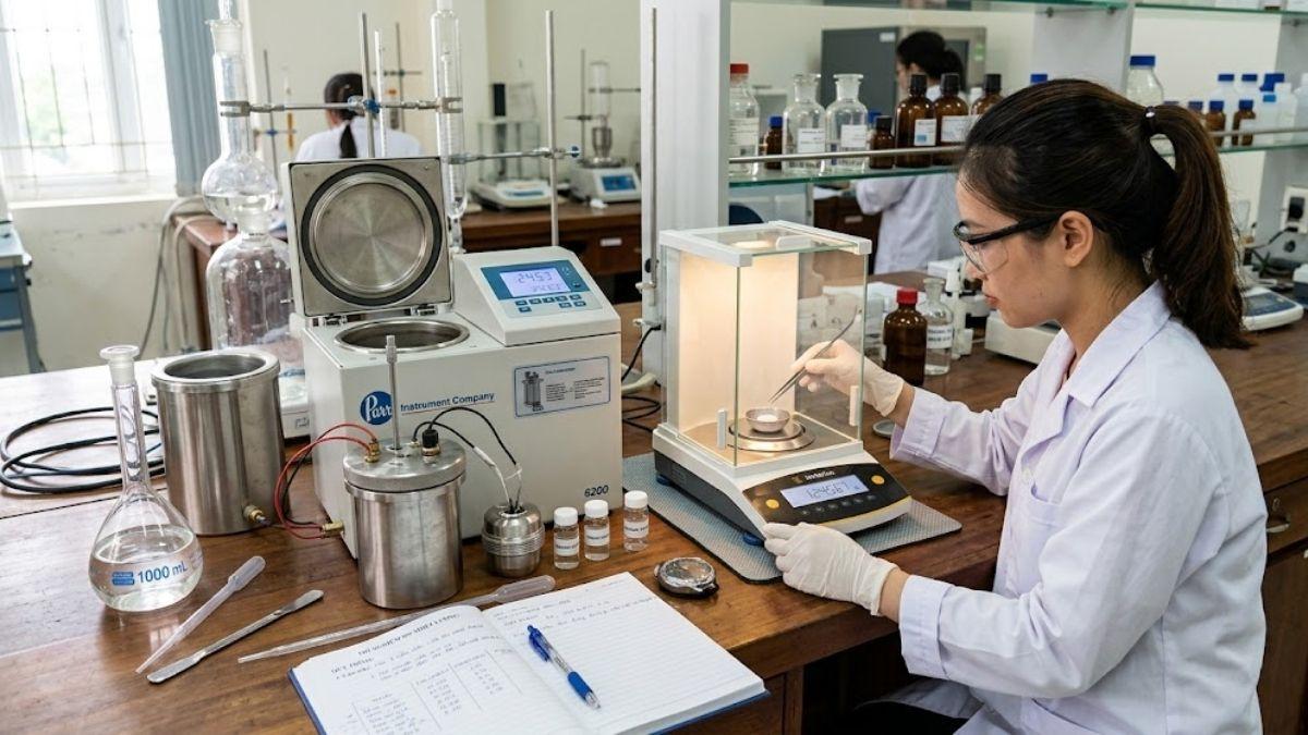 Hệ thống máy sắc ký lỏng hiệu năng cao HPLC đang chạy mẫu phân tích chất lượng hóa chất