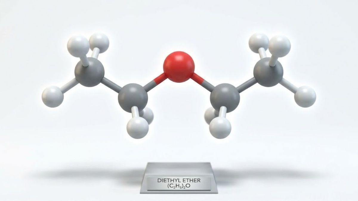 Mô hình cấu trúc phân tử của Diethyl Ether dạng 3D