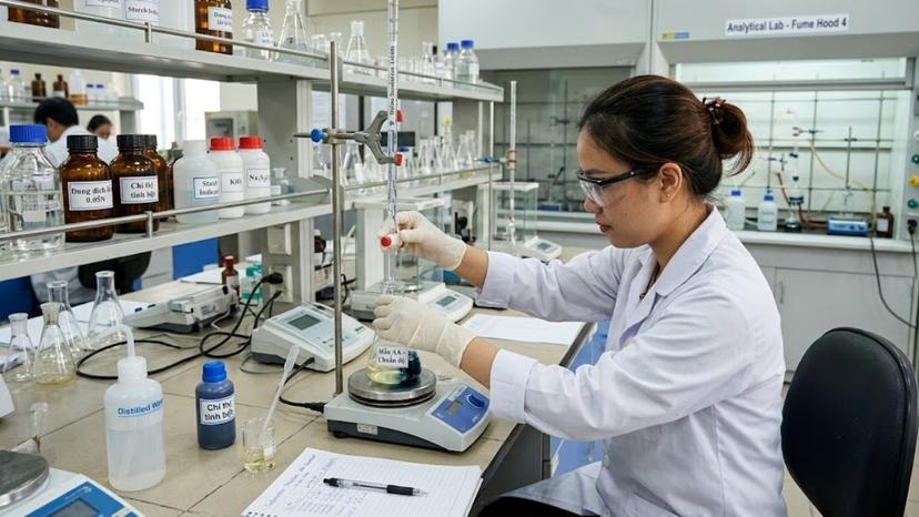 Chuẩn độ iodométrie xác định hàm lượng Axit Ascorbic trong phòng phân tích