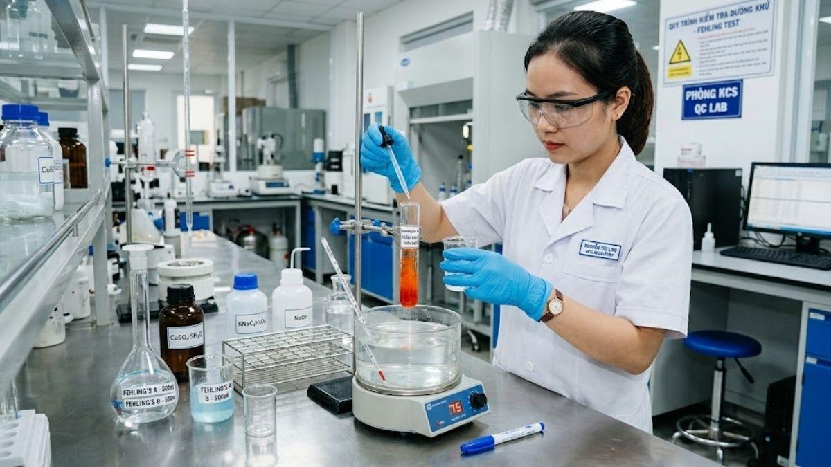 Ứng dụng của thuốc thử Fehling trong quy trình kiểm tra đường khử ngành nước giải khát