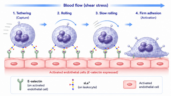Interaction with E-Selectin and Leukocyte Rolling